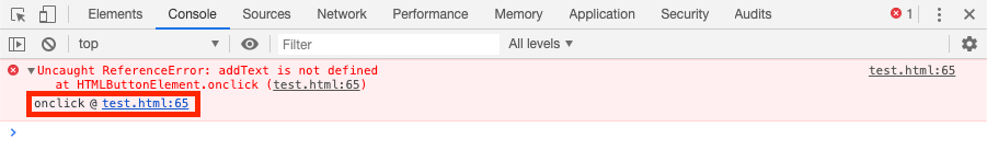Showing JavaScript exception message in Chrome dev tools - Stack