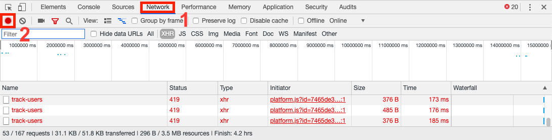 Chrome Network Tab